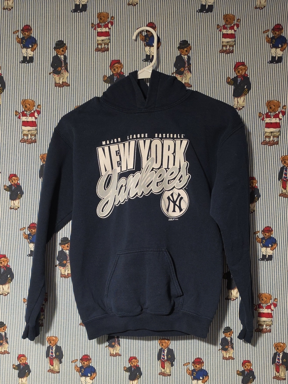 New York Yankees MLB Stitches Navy Blue Hoodie Large